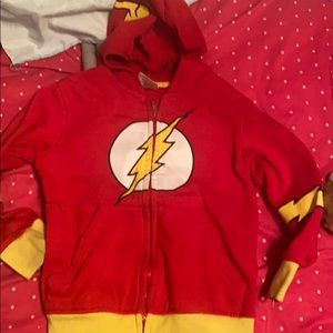 Boys avengers flash jacket with eyeholes in hood